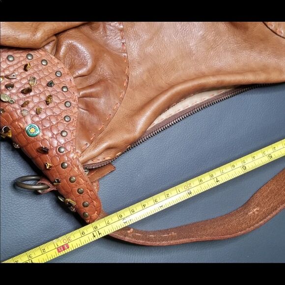 Rare Henry Beguelin Cognac Beaded Handbag - Picture 9 of 15